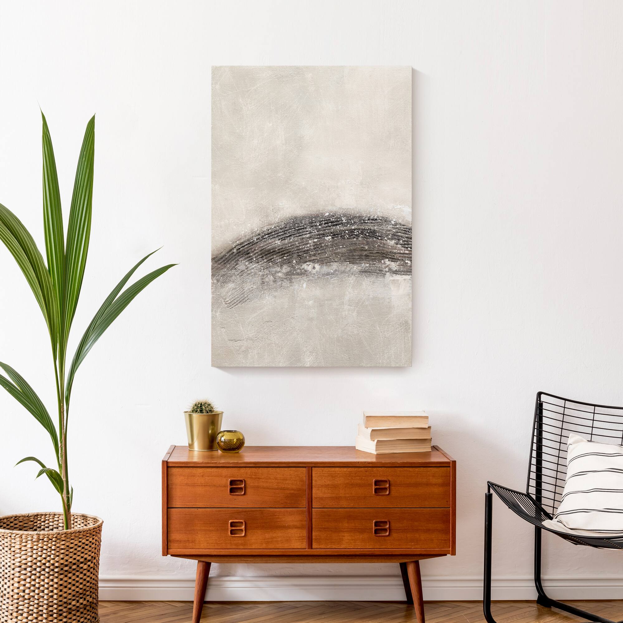Shimmer Gray Abstract II 20" x 30" Canvas Wall Art